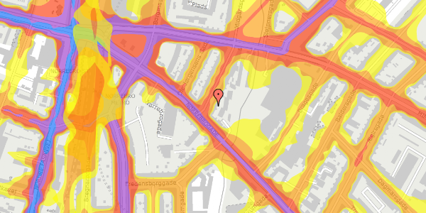 Trafikstøjkort på Heimdalsgade 2B, 1. th, 2200 København N