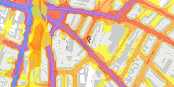 Trafikstøjkort på Heimdalsgade 2, st. , 2200 København N