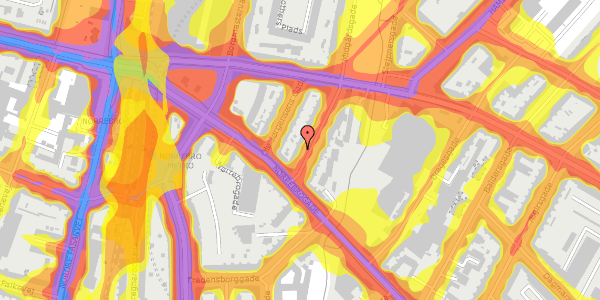 Trafikstøjkort på Heimdalsgade 3, 1. th, 2200 København N