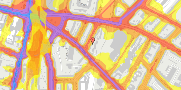 Trafikstøjkort på Heimdalsgade 6A, 1. tv, 2200 København N