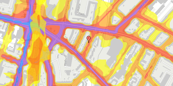 Trafikstøjkort på Heimdalsgade 7, st. , 2200 København N