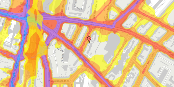 Trafikstøjkort på Heimdalsgade 8, 2. tv, 2200 København N