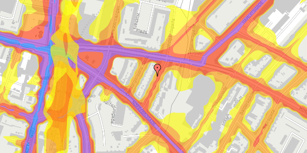 Trafikstøjkort på Heimdalsgade 11, st. th, 2200 København N