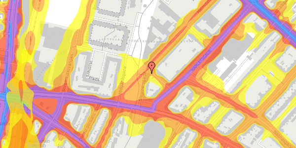 Trafikstøjkort på Heimdalsgade 20, 1. tv, 2200 København N