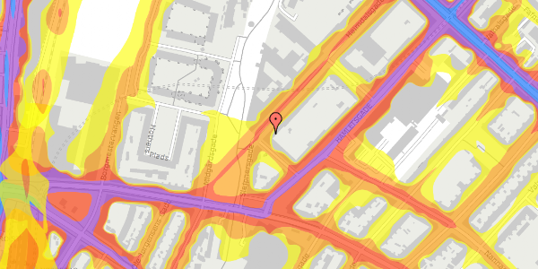 Trafikstøjkort på Heimdalsgade 22, 3. th, 2200 København N