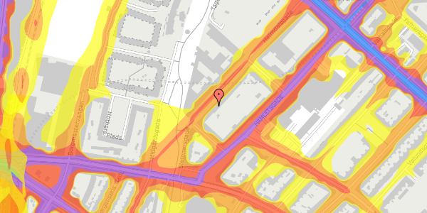 Trafikstøjkort på Heimdalsgade 28A, 1. th, 2200 København N