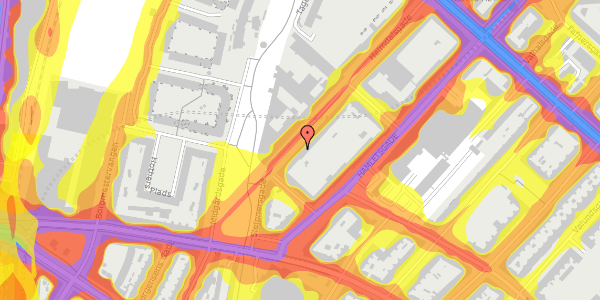 Trafikstøjkort på Heimdalsgade 28A, 3. tv, 2200 København N