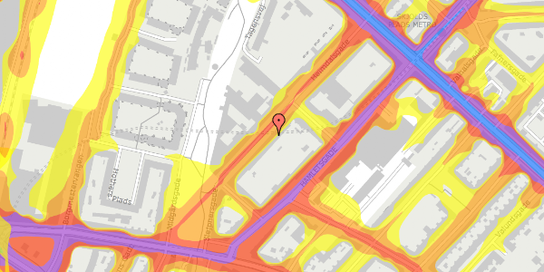 Trafikstøjkort på Heimdalsgade 30B, 1. th, 2200 København N