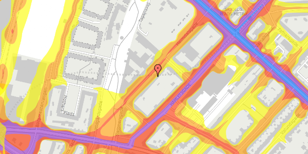 Trafikstøjkort på Heimdalsgade 30B, 2. tv, 2200 København N