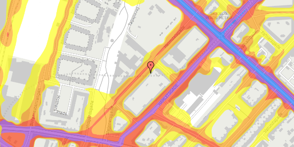 Trafikstøjkort på Heimdalsgade 32, 1. th, 2200 København N