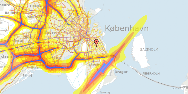 Trafikstøjkort på Heklas Allé 3, st. , 2300 København S