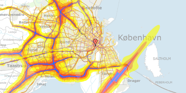 Trafikstøjkort på Helgolandsgade 16, 1. tv, 1653 København V