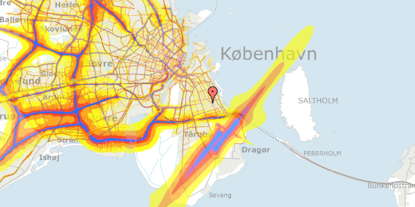 Trafikstøjkort på Helikonsvej 18, 2300 København S