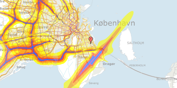 Trafikstøjkort på Helikonsvej 23, 2300 København S