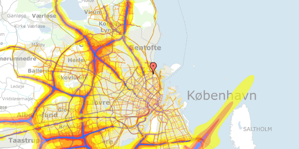 Trafikstøjkort på Helsingborggade 6, st. tv, 2100 København Ø