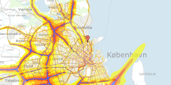 Trafikstøjkort på Helsingborggade 14, 4. th, 2100 København Ø