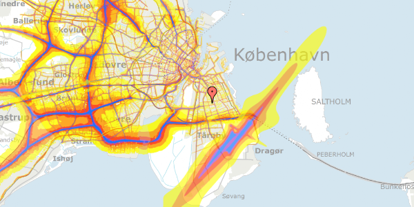 Trafikstøjkort på Hendonvej 12, 2300 København S