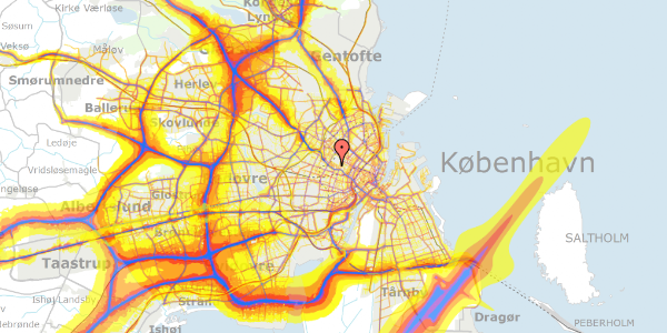 Trafikstøjkort på Henrik Rungs Gade 7, 2. th, 2200 København N