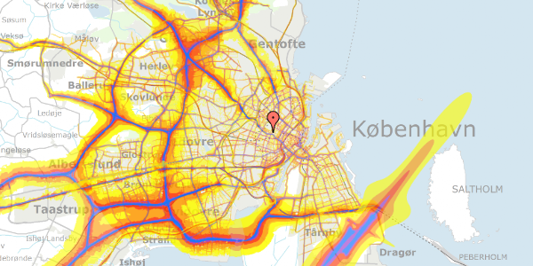 Trafikstøjkort på Henrik Rungs Gade 16, st. th, 2200 København N