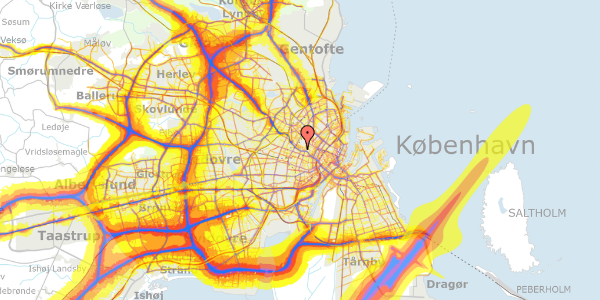 Trafikstøjkort på Henrik Rungs Gade 23, kl. 1, 2200 København N