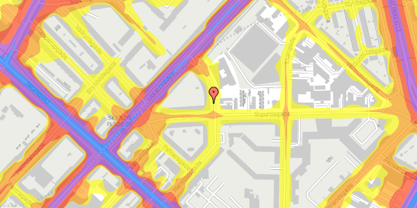 Trafikstøjkort på Hermodsgade 23, 4. th, 2200 København N