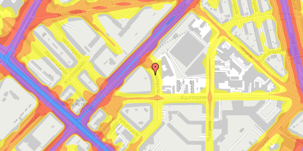 Trafikstøjkort på Hermodsgade 29, 2. tv, 2200 København N