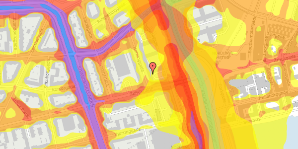 Trafikstøjkort på Herninggade 4, 3. th, 2100 København Ø