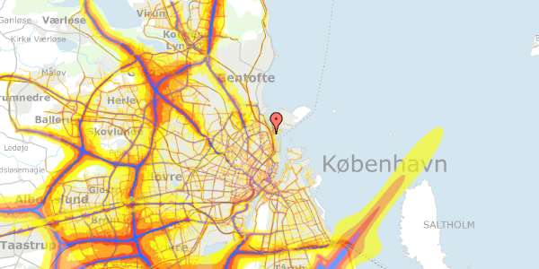 Trafikstøjkort på Herninggade 5, st. th, 2100 København Ø