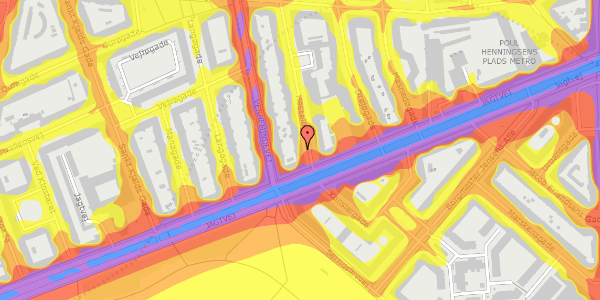 Trafikstøjkort på Hesseløgade 1, st. th, 2100 København Ø