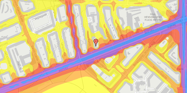 Trafikstøjkort på Hesseløgade 2, st. th, 2100 København Ø