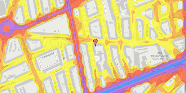 Trafikstøjkort på Hesseløgade 20, st. th, 2100 København Ø