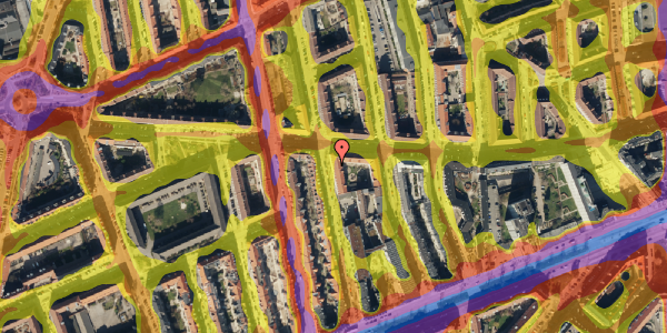 Trafikstøjkort på Hesseløgade 20, 2. tv, 2100 København Ø