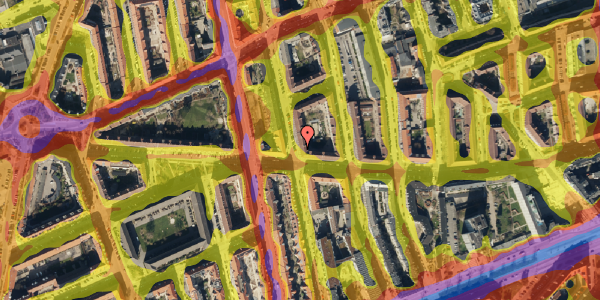 Trafikstøjkort på Hesseløgade 22, st. tv, 2100 København Ø