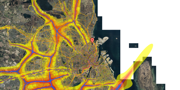 Trafikstøjkort på Hesseløgade 24, st. tv, 2100 København Ø