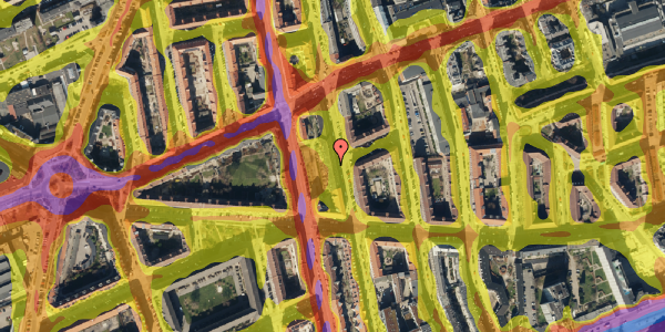 Trafikstøjkort på Hesseløgade 39A, 4. mf, 2100 København Ø