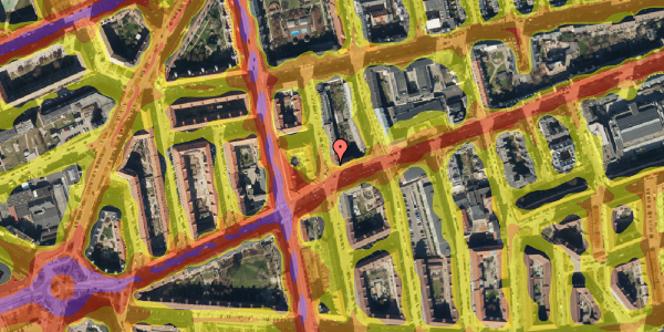 Trafikstøjkort på Hesseløgade 42, 2. 2, 2100 København Ø