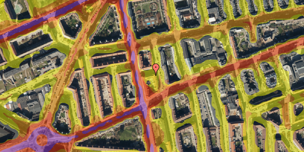 Trafikstøjkort på Hesseløgade 49, 3. tv, 2100 København Ø