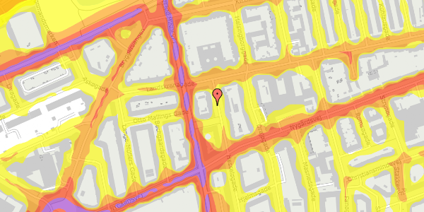 Trafikstøjkort på Hesseløgade 55, 1. tv, 2100 København Ø