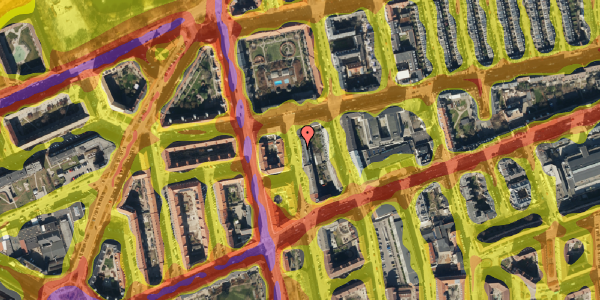 Trafikstøjkort på Hesseløgade 56, st. 11, 2100 København Ø