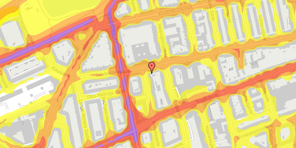 Trafikstøjkort på Hesseløgade 58, 1. , 2100 København Ø