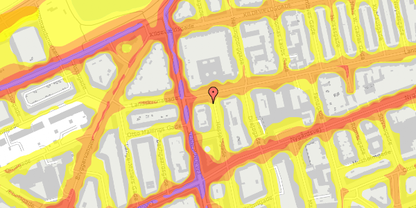 Trafikstøjkort på Hesseløgade 59, 1. th, 2100 København Ø