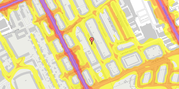 Trafikstøjkort på Hessensgade 24, 1. 2, 2300 København S