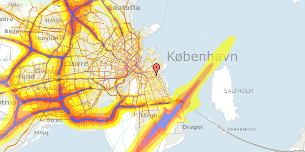 Trafikstøjkort på Hessensgade 32, 1. tv, 2300 København S