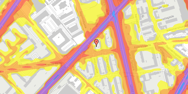 Trafikstøjkort på Hildursgade 1, st. , 2100 København Ø