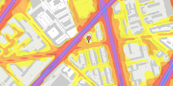 Trafikstøjkort på Hildursgade 3, st. th, 2100 København Ø