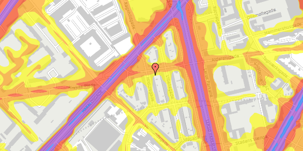 Trafikstøjkort på Hildursgade 5, st. th, 2100 København Ø