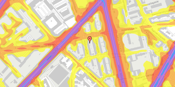 Trafikstøjkort på Hildursgade 7, st. tv, 2100 København Ø