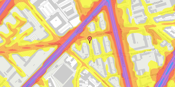 Trafikstøjkort på Hildursgade 8, 2. th, 2100 København Ø