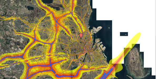 Trafikstøjkort på Hillerødgade 6, 1. th, 2200 København N