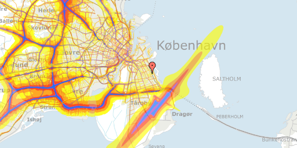 Trafikstøjkort på Hindustanvej 6, 2300 København S